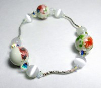 pulcera de plata con cristal murano